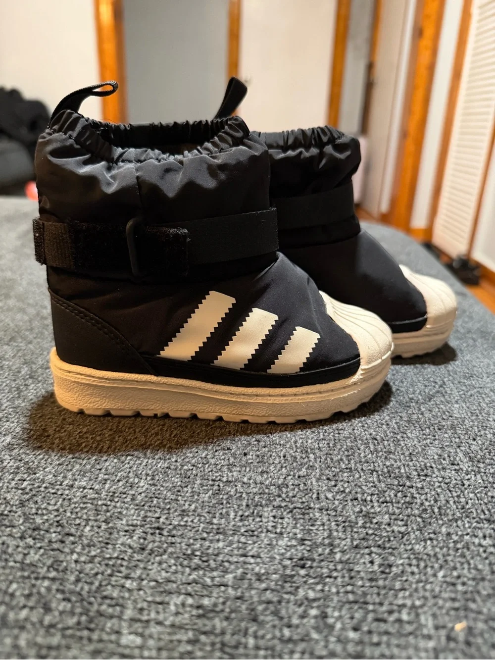 adidas Kids Black and White Padded Winter Boots